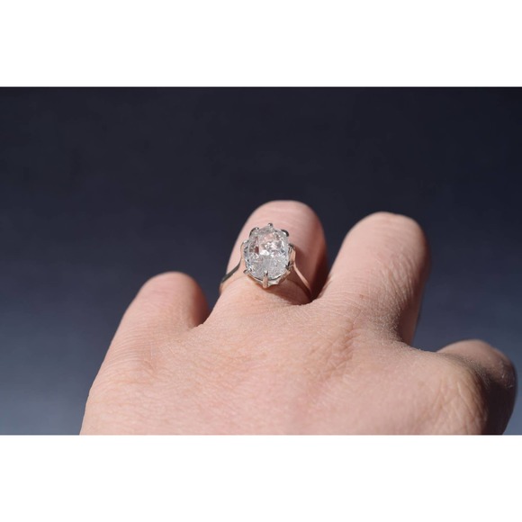 Simple Engagement Ring, Raw Crystal Rings for women size 5 6 7 8 9 - Picture 5 of 9